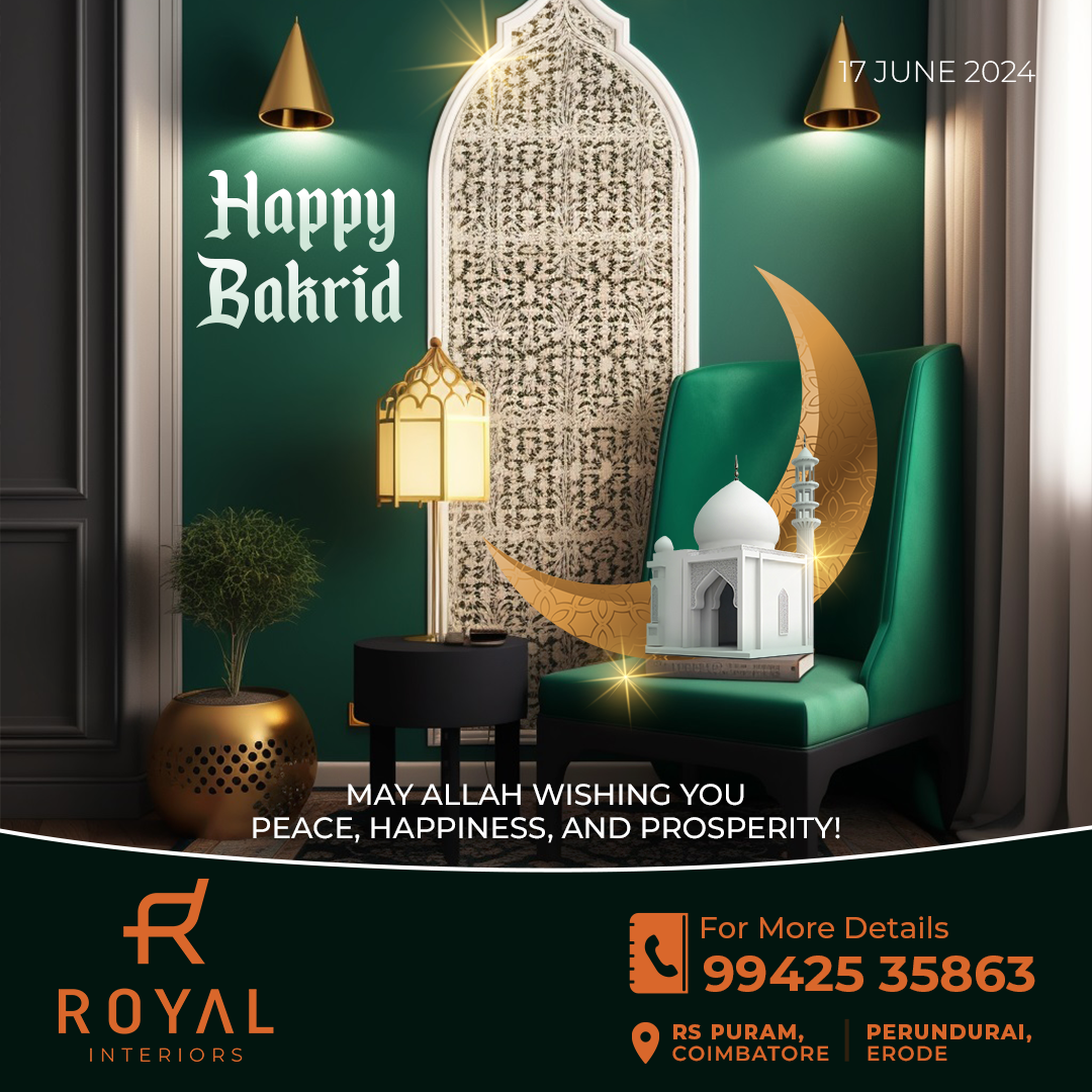 Bakrid greeting poster for an interior design brand