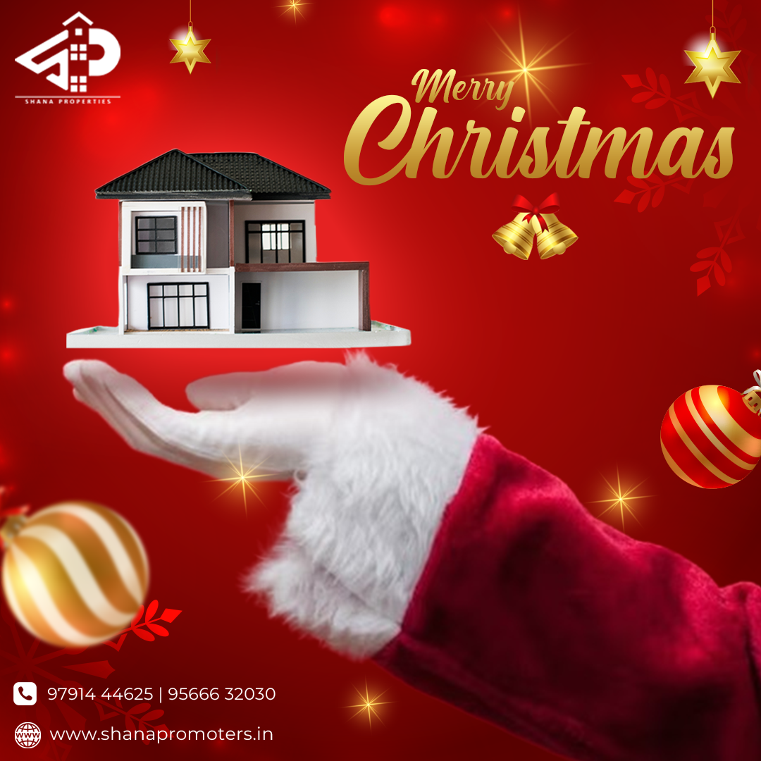 Christmas greeting poster for a real estate brand