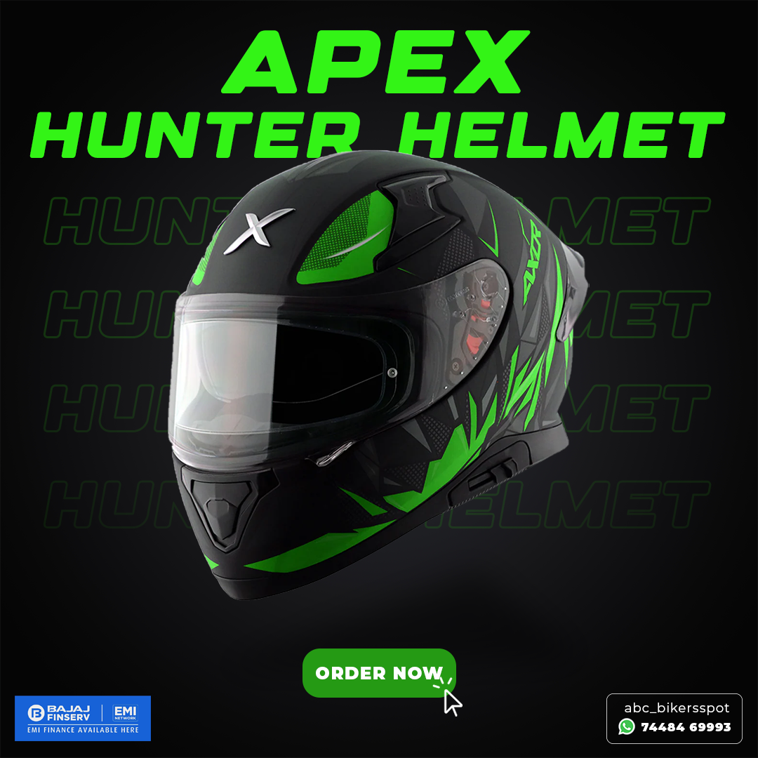 Motorcycle helmet promotional poster