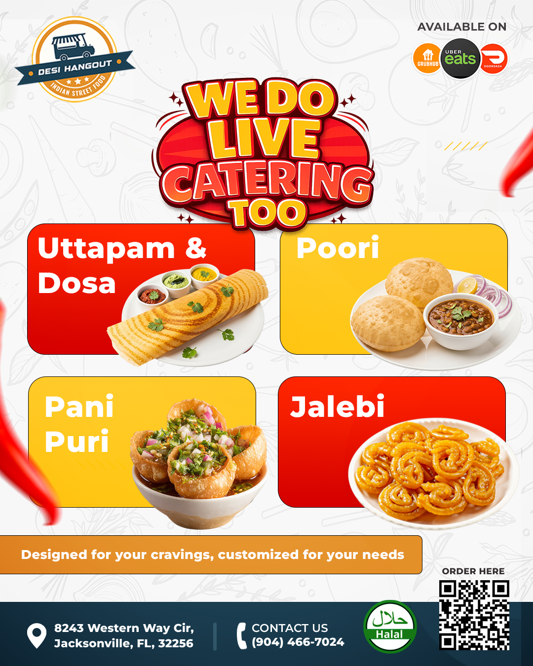 Live catering promotional poster