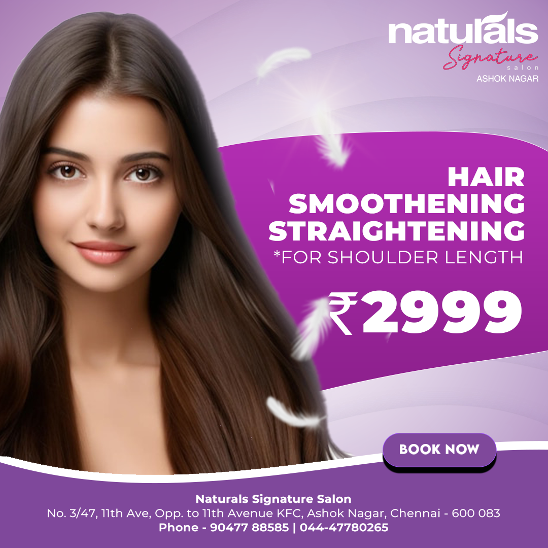 Hair smoothing and straightening salon offer poster